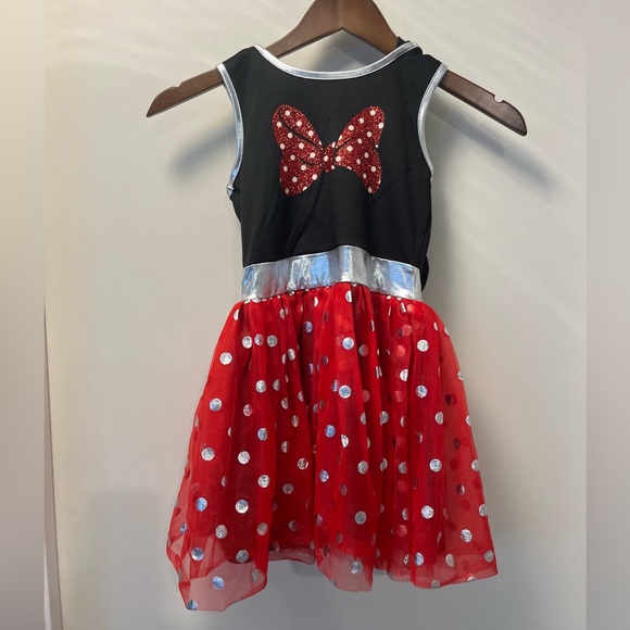 Disney Youth Girls Jumbo Big Bow Minnie Tutu Dress Red Black size 6 - Picture 2 of 8
